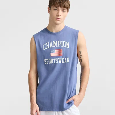 Champion Classic Graphic Muscle Tank, Usa Sportswear In Blue