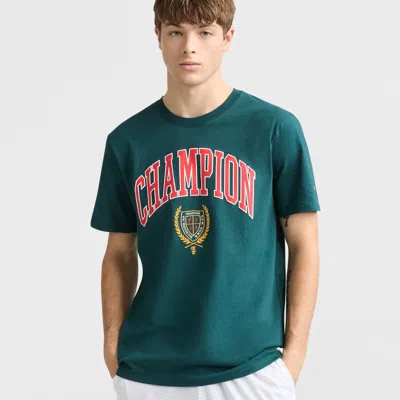 Champion Classic Graphic T-shirt, Block Arch & Seal In Green
