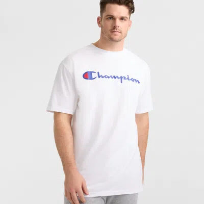 Champion Classic Graphic T-shirt, Script Logo - Big & Tall In White