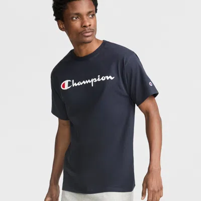 Champion Logo-lettering T-shirt In Blue