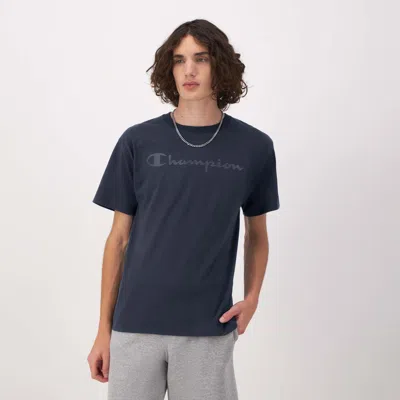 Champion Classic Graphic T-shirt, Tonal Script Logo In Blue