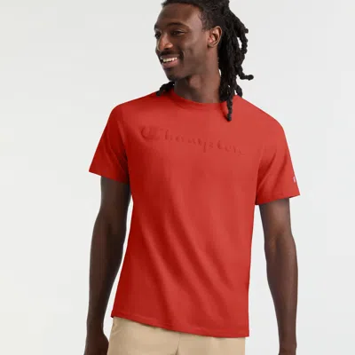 Champion Classic Graphic T-shirt, Tonal Script Logo In Red