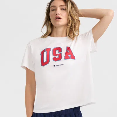 Champion Classic Graphic T-shirt, Usa Logo In White