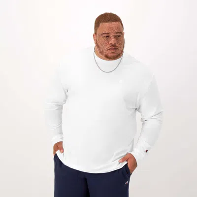 Champion Classic Long-sleeve T-shirt, Embroidered C Logo - Big & Tall In White