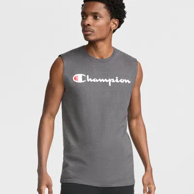 Champion Classic Muscle Tank, Script Logo In Gray