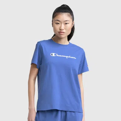 Champion Classic T-shirt, Script Logo In Blue