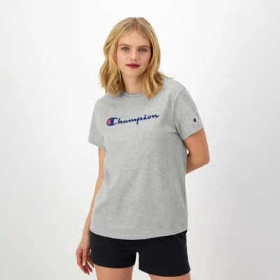 Champion Classic T-shirt, Script Logo In Gray