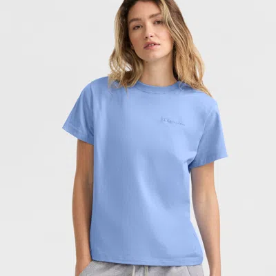 Champion Classic T-shirt, Tonal Left Chest Script In Blue