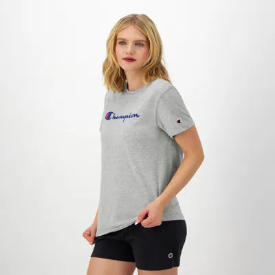 Champion Classic T-shirt, Script Logo In Gray