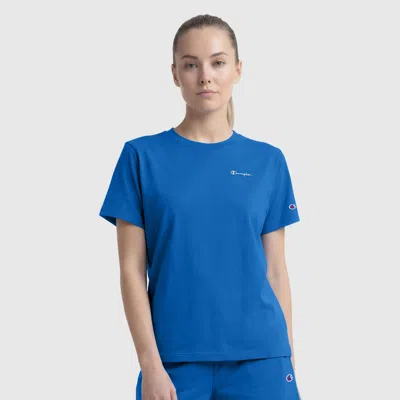 Champion Classic T-shirt, Tonal Left Chest Script In Blue
