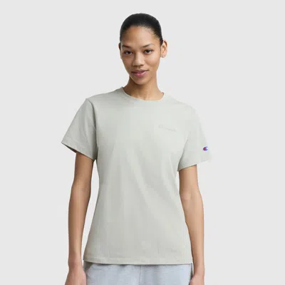 Champion Classic T-shirt, Tonal Left Chest Script In Gray