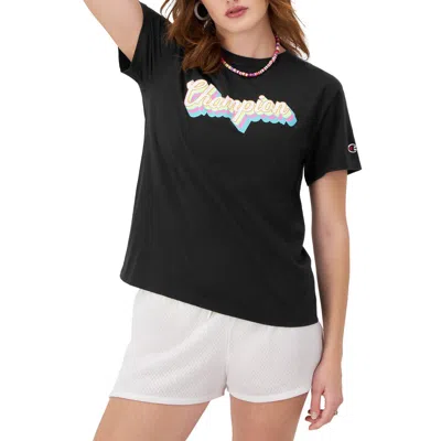 Champion Classic Womens Logo Embossed T-shirt In Multi