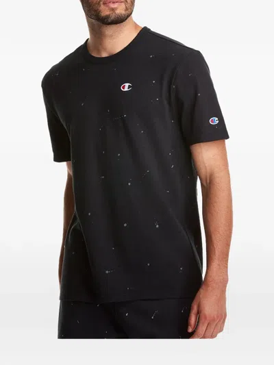 Champion C-life Heritage Paint-splatter T-shirt In Black