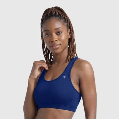 Champion Compression Sports Bra, C Logo In Blue