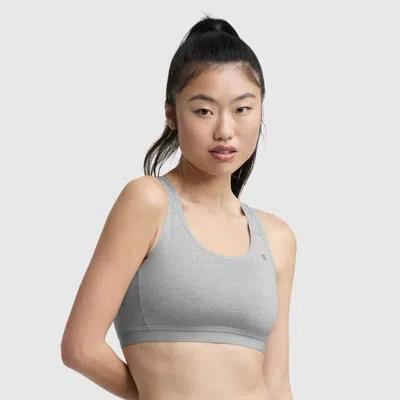 Champion Compression Sports Bra, C Logo In Oxford Grey Heather