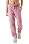 Champion Cotton Blend Joggers In Terracotta Pink Heather