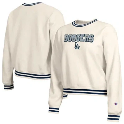Champion Cream Los Angeles Dodgers Reverse Weave Sweatshirt In Neutral