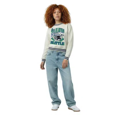 Champion Cream Seattle Seahawks Reverse Weave Fleece Sweatshirt In Neutral