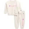 Champion Babies'  Crew Sweater & Jogges Set In White