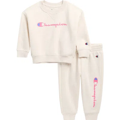 Champion Babies'  Crew Sweater & Jogges Set In White