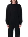 Champion Reverse Weave Crewneck Patch In Black
