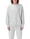 Champion Logo-patch Crew-neck Sweatshirt In Gray