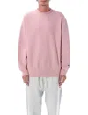 Champion Reverse Weave Crewneck Patch In Pink