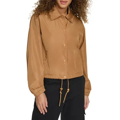 Champion Cropped Coach's Jacket In Brown