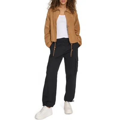 Champion Cropped Coaches Jacket In Tobacco