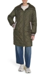 Champion Diamond Quilted Coat In Animal Print