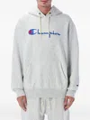 Champion Reverse Weave Logo Hoodie In Gray