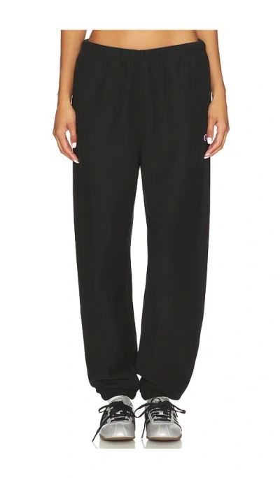 Champion Essentials Reverse Weave Cinched Bottom Sweatpant In Black