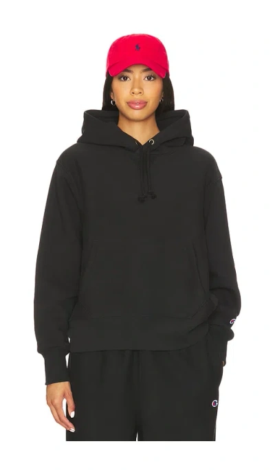 Champion Essentials Reverse Weave Hoodie Sweatshirt In Black