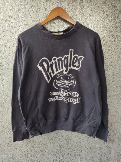 Pre-owned Champion Faded Vintage Pringles Sweatshirt  Reverse Weave In Blue