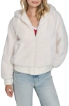 Champion Faux Fur Bomber Hoodie In White