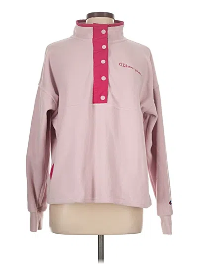 Pre-owned Champion Fleece Jacket In Pink