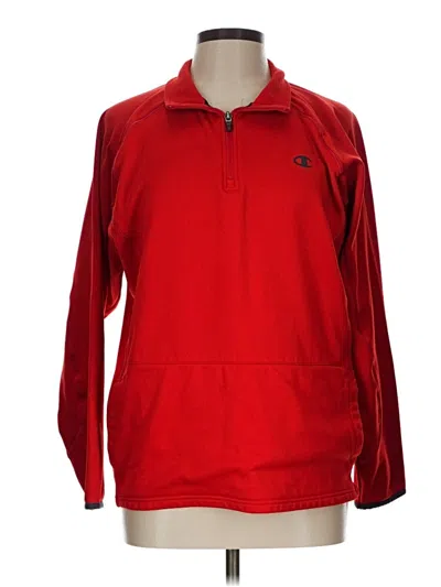 Pre-owned Champion Fleece Jacket In Red