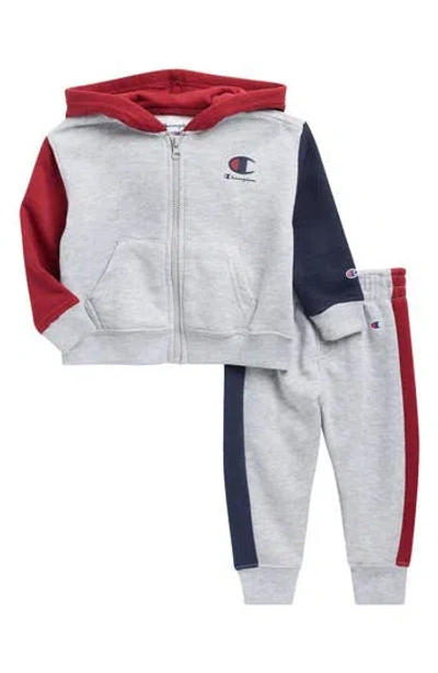 Champion Babies'  Full Zip Hoodie & Joggers Set In Gray