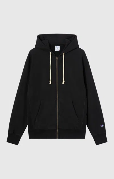Champion Full Zip Hoodie Sweatshirt In Black
