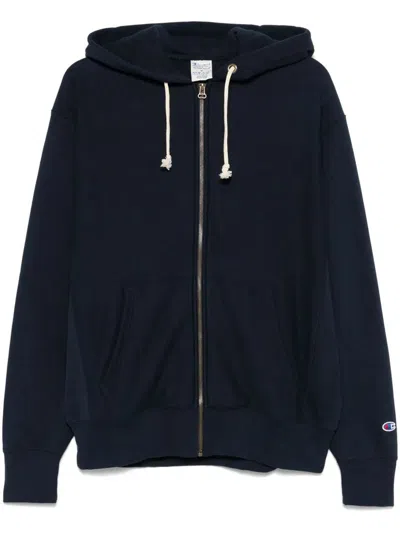 Champion Full Zipped Hoodie Sweatshirt In Blue