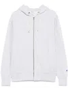 Champion Logo-patch Hoodie In Light Gray