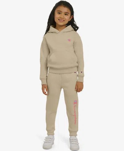 Champion Kids' Girls 2-6 Hoodie And Joggers, 2 Piece Set In Neutral