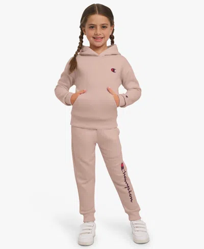 Champion Kids' Girls 2-6 Hoodie And Joggers, 2 Piece Set In Pink