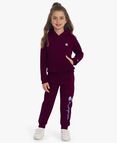 Champion Kids' Girls 2-6 Hoodie And Joggers, 2 Piece Set In Purple