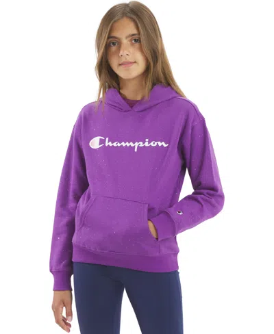 Champion Kids' Girls' 4-16 Embellished Logo Hooded Sweatshirt In Purple