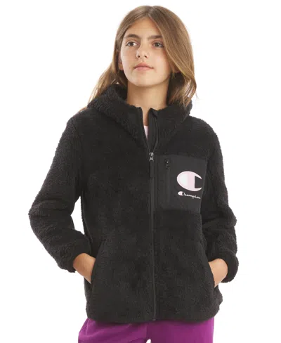 Champion Kids' Girls' 4-16 Full-zip Hooded Sweatshirt In Black