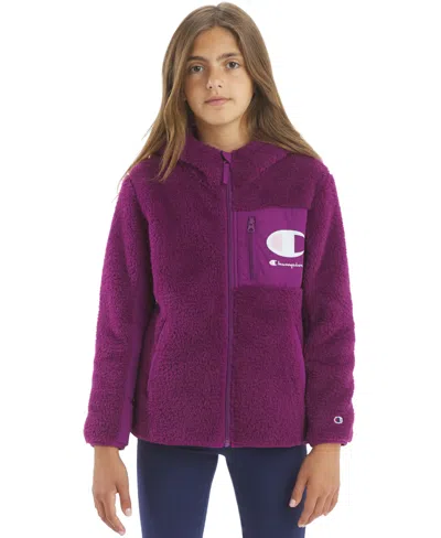 Champion Kids' Girls' 4-16 Full-zip Hooded Sweatshirt In Blue