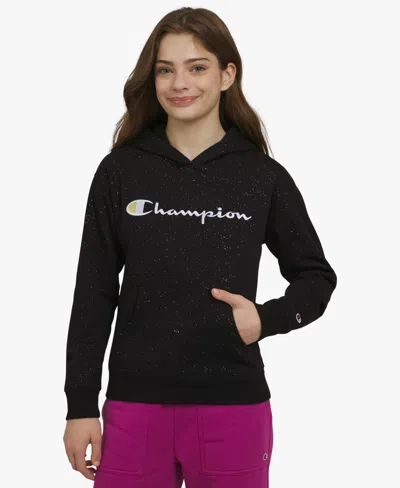 Champion Kids' Girls 7-16 Long Sleeve Glitter Hoodie In Black