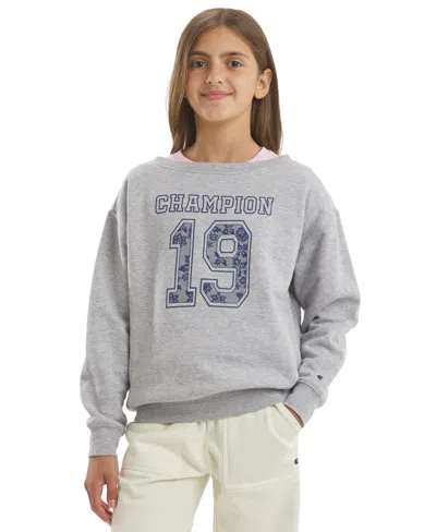 Champion Kids' Girls' 7-16 Long-sleeve Graphic Sweatshirt In Gray