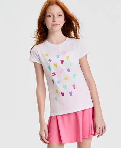 Champion Kids' Girls' 7-16 Multi Heart T-shirt In White